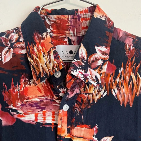 NN07 No Nationality Tyrion Short Sleeve Button Down Print Shirt size small - Picture 3 of 7